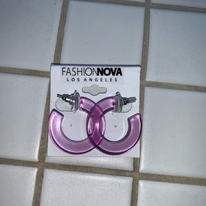 Cute purple acrylic hoops!